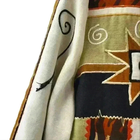 Indigo Moon Art To Wear Vtg Button Front Rayon Linen Cotton Blend Boxy Jacket. - Picture 7 of 9